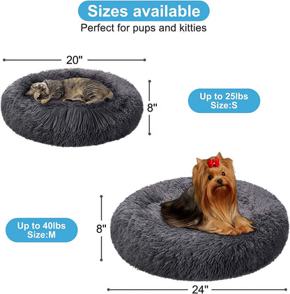 Dog Bed, Dog Beds for Medium Dogs, Small Outdoor Dog Beds, Washable Dog Bed and Cat Bed, Faux Fur Pet Bed, Anti-Slip Dog Bed Cat Bed (Large 28’’X28’’)