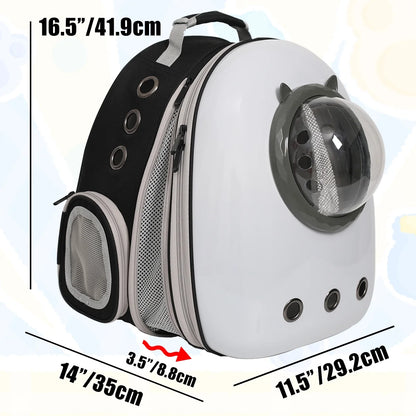 Front Expandable Cat Carrier Backpack, Large Cats Fit up to 20 Lbs, Backpack for Cats Kitten Small Puppy, Airline Approved Cat Bubble Backpack, Space Capsule Astronaut Carrier