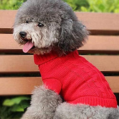 Warm Pet Sweater Puppy Clothes for Cold Weather & Pet Puppy Dog Cat Lovely Winter Warm Cable Knit Sweater Jumper Pet Clothes